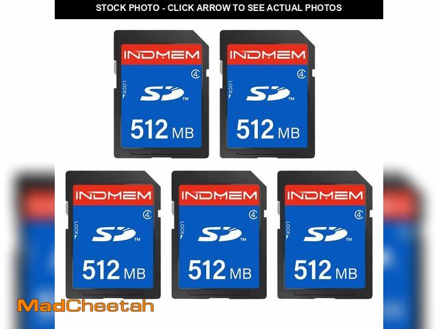 Lot 74-13539597 - 512MB SD Card (5 Pack), SDHC Flash Memory Cards UHS-I U1 Class 4 High-Speed Full HD Video Compatible...
