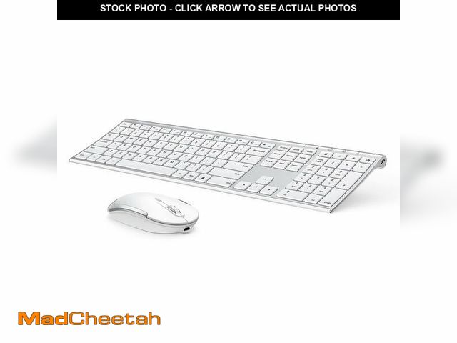 Lot 74-13631918 - Wireless Keyboard and Mouse, Vssoplor 2.4GHz Rechargeable Compact Quiet Full-Size Keyboard and Mouse...