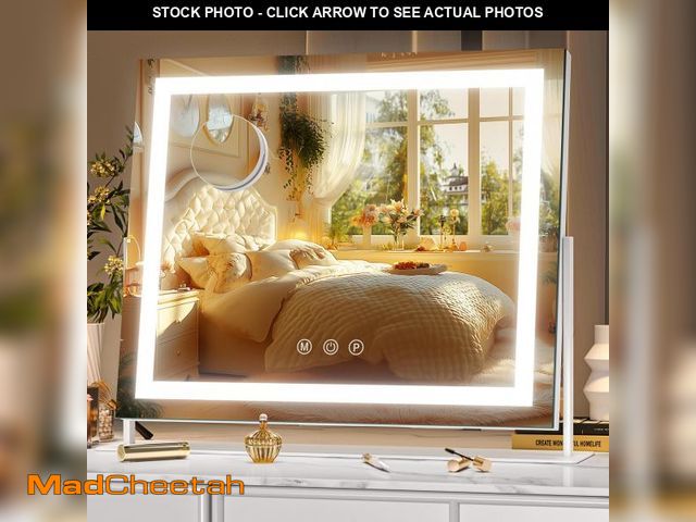 Lot 74-11550933 - Hasipu Vanity Mirror with Lights, 13.8" x 10.6" LED Makeup Mirror, Light up Mirror with 10X Magnific...
