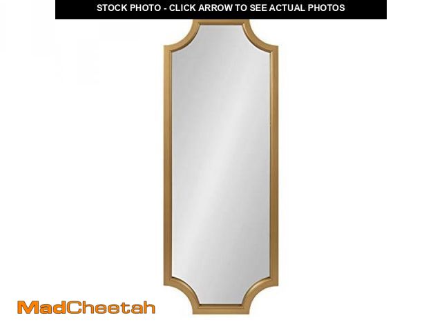 Lot 74-12138564 - Kate and Laurel Hogan Wood Framed Full-Length Wall Mirror with Scallop Corners, 18x48 Inches, Gold -...