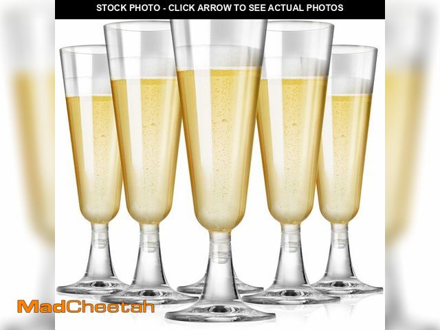 Lot 74-13575002 - SUREHOME Plastic Champagne Flutes Plastic Champagne Glasses Disposable Mimosa Glasses Bulk 100 Pack ...