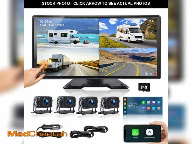 Lot 74-12709456 - ATOVANKA 4 Channel Semi Truck Camera System with Apple Carplay &amp; Andriod Auto,10.36 "IPS 360 Cam...