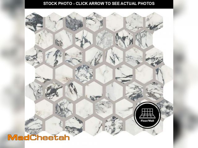 Lot 74-12412885 - Daltile Lamora Capri 12 in. x 10 in. Glazed Ceramic Hexagon Mosaic Tile (9.72 sq. ft./Case) - UNUSED
