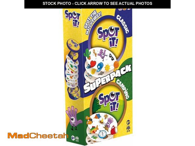 Lot 74-14261499 - Asmodee Spot It! Super Pack (2024 Refresh) Eco Big Box - Includes Classic and Camping Editions, Fami...
