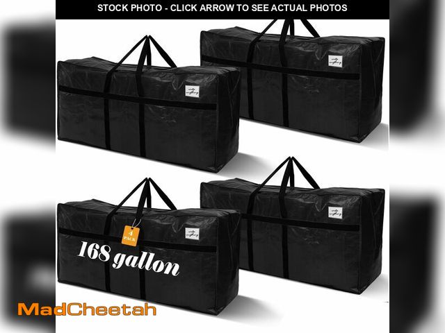 Lot 74-13564439 - Windyun 4 Pack 168 Gallon Extra Large Moving Bags XXL Heavy Duty Storage Bag with Strong Zipper Hand...