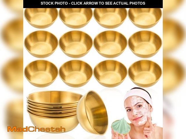 Lot 74-12121793 - Teenyyou 12 Pcs 3.23 In DIY Face Mask Bowl Stainless Steel Esthetician Facial Mask Bowl Small Facial...