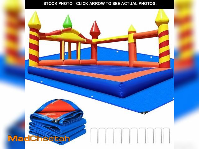 Lot 74-14206954 - Bounce House Mat 197x118 Inch Heavy-Duty Waterproof PE Pad for 15ft Inflatable Bouncers, Jumping Cas...