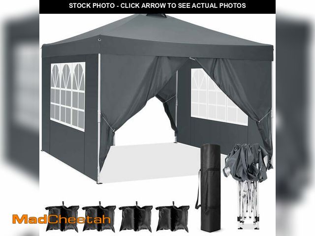 Lot 74-12763414 - SANOPY 10' x 10' Straight Leg Pop-up Canopy Tent Easy Two Person Setup Instant Outdoor Canopy Foldin...