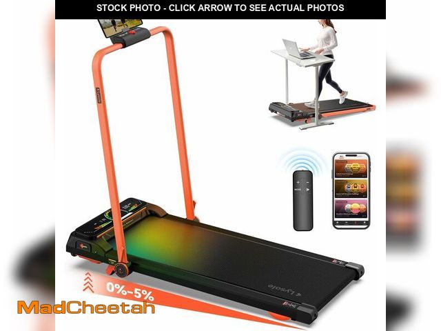 Lot 74-13071073 - Lysole Walking Pad Treadmill with Incline and Handle Bar,Treadmills for Home and Office,340 Lb Capac...