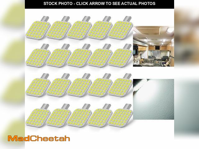 Lot 74-14265418 - BRISHINE 20PCS 921 Interior LED Light Bulbs for RV, Super Bright 36-SMD 6000K White T10 922 912 194 ...