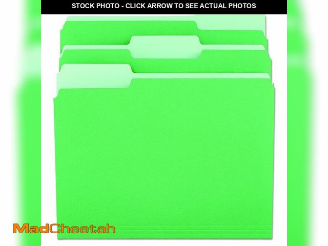 Lot 74-14080764 - Universal One Bright Top Tab Classification Folder, Green/Light Green (10502) - UNUSED