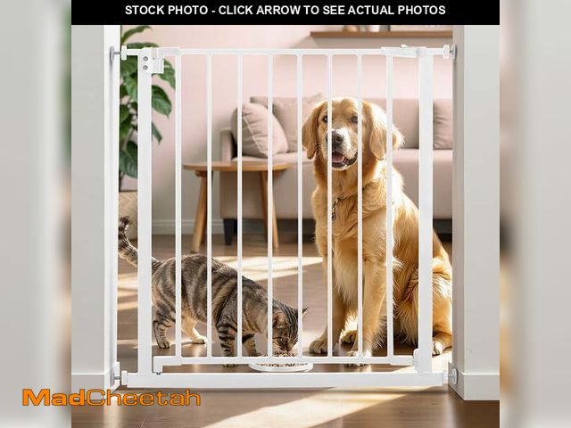 Lot 74-12766404 - Pet Gate, Caveen 29.5''-32.2''Dog Gates for Stairs &amp; Doorways, Gate for Ages 6 to 36 Months, Whi...