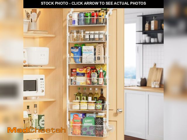 Lot 74-14425288 - Delamu Large Over the Door Pantry Organizer, 6-Tier Metal Pantry Door Organization and Storage for E...