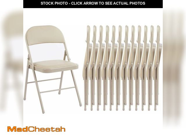 Lot 74-13087868 - Sweetcrispy Folding Chair 12 Pack, Leather Padded Folding Chairs, Sturdy Metal Foldable Chairs, Easy...