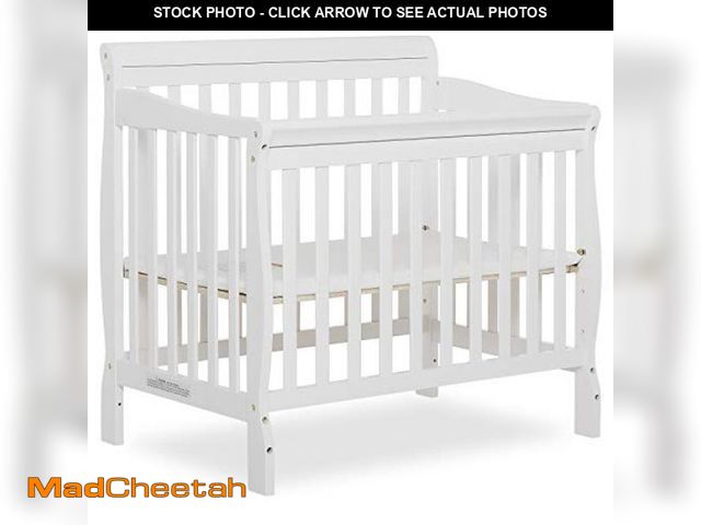 Lot 74-12399684 - Dream On Me Aden 4-in-1 Convertible Mini Baby Crib in White, GreenGuard Gold &amp; JPMA, Sustainable...