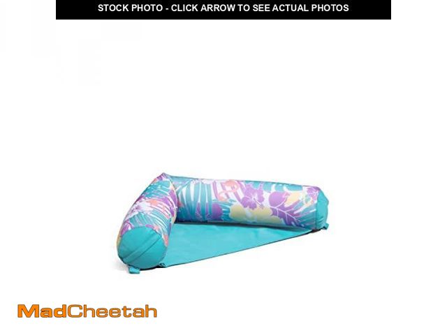 Lot 74-12509966 - Big Joe Noodle Sling No Inflation Needed Pool Seat with Armrests, Tropical Hibiscus Aqua Double Side...