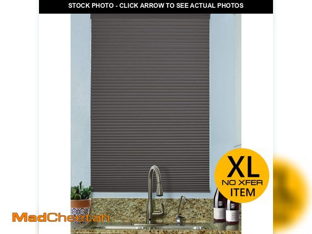 Lot 74-12900843 - BlindsAvenue Anthracite Cordless Top-Down Bottom-Up Blackout Fabric Cellular Shade 9/16 in. Single C...