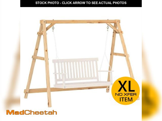 Lot 74-14344297 - Outsunny 2-Person Wooden Porch Swing Frame, A-Frame Swing Stand - UNUSED