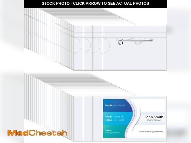 Lot 74-13568500 - Eaasty 200 Pcs Name Tags with Pins ID Clear Plastic Badge Holder Pin Style Name Badge Holders with I...