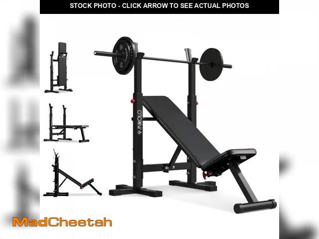 Lot 74-12512354 - Mikolo Adjustable Weight Bench, 660LBS Foldable Bench Press with Squat Rack, Multi-functional Adjust...