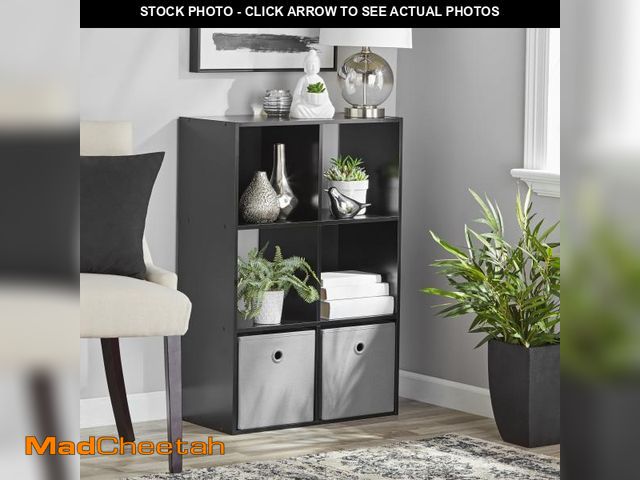 Lot 74-12525232 - (MISSING HARDWARE) Mainstays 6 Cube Storage Organizer, Black - USED