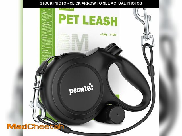 Lot 74-14338218 - Pecute Retractable Dog Leash 26ft with Chew Proof Extender for 33-110 lbs - USED