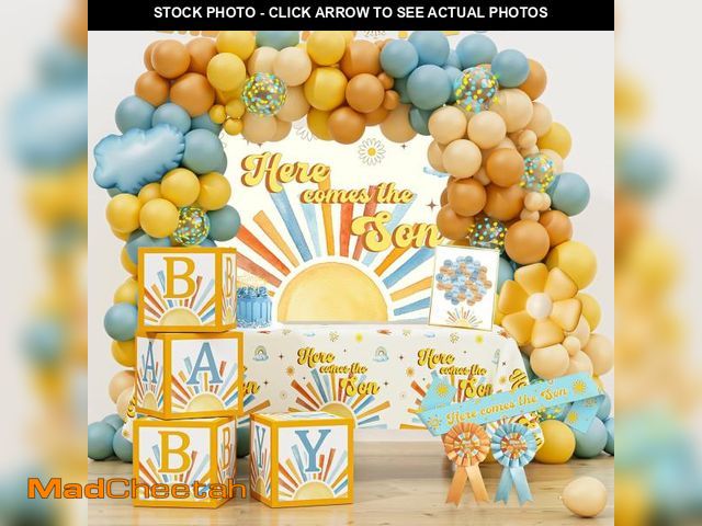 Lot 74-12327217 - Here Comes the Son Baby Shower Decorations for Boy, Boho Sun Baby Shower Party Supplies, It's A Boy ...