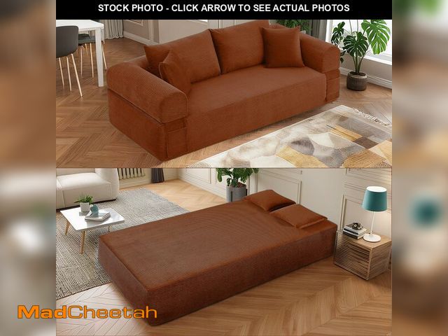 Lot 74-13123234 - 83" Modern Sofa in a Box, No Assembly Oversized 3 Seater 28" Deep Seat Cloud Sofa Bed Couch with 4 F...