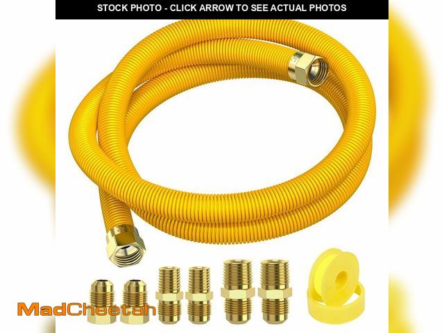 Lot 74-13947004 - 72" Flex Gas Line, Gas Dryer Connector Kit, Stove/Water Heater/Dryer Gas Line with Connectors 1/2" M...