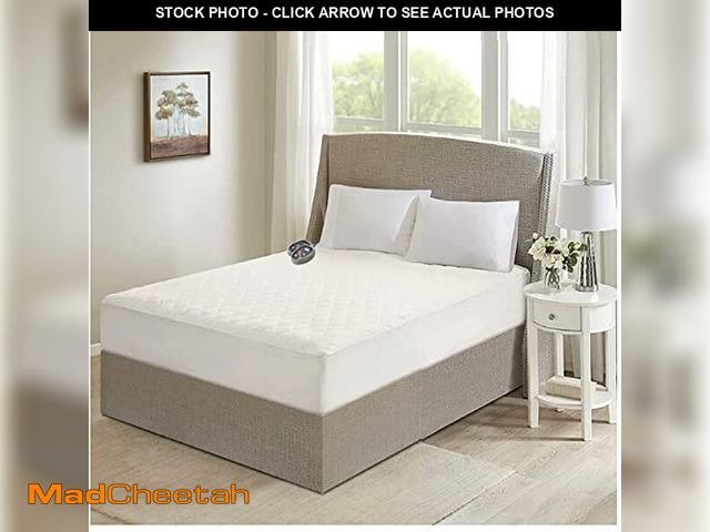 Lot 74-12632833 - Beautyrest Cotton Heated Mattress Pad - Bed Warmer with 20 Heat Settings Controller, Auto Shut Off T...