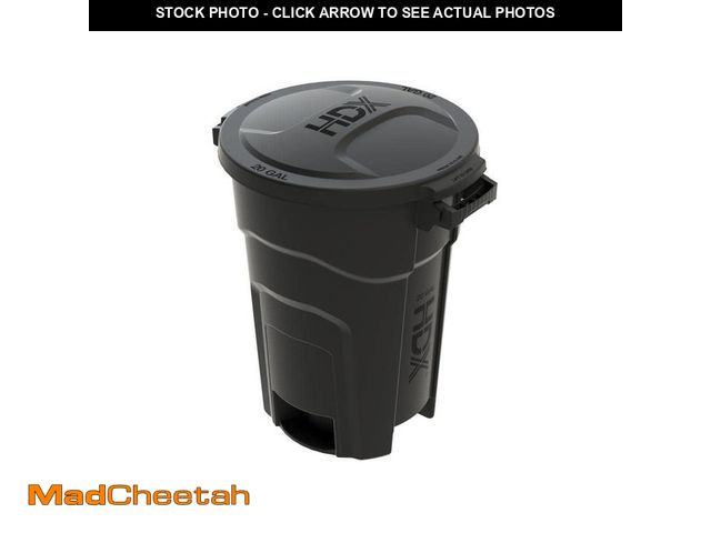 Lot 74-14292644 - (MISSING LID) HDX 20 gal. Black Heavy Duty Outdoor Trash Can withOUT Domed Lid - UNUSED