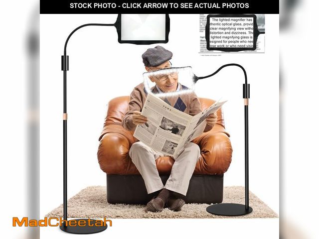 Lot 74-12708080 - 10X Magnifying Glass, with Light and Stand, 3 Light Modes Rechargeable Floor Magnifying,Suitable for...