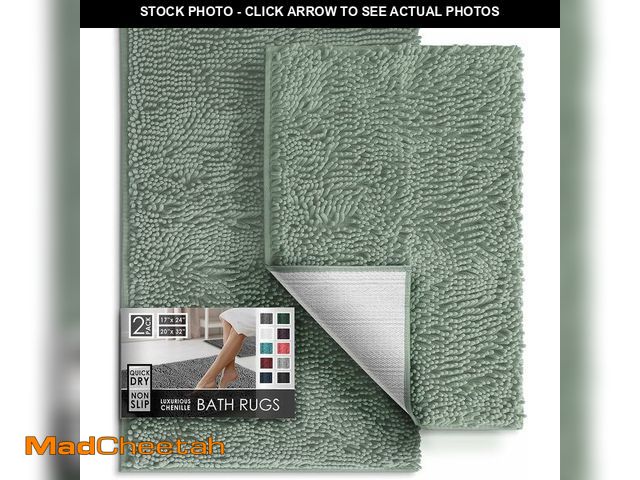 Lot 74-13053414 - Hearth &amp; Harbor Bathroom Rugs, Chenille Bath Mat - Machine Washable Bath Mats for Bathroom Non-S...