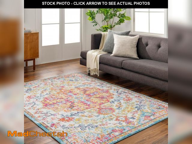 Lot 74-12493495 - Livabliss Odelia Vintage Bohemian Area Rug,7'10" x 10'3",Orange/Aqua - UNUSED