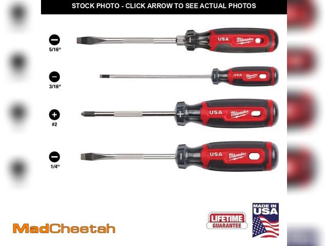 Lot 74-13692269 - Milwaukee Multi-Bit Screwdriver Set with Cushion Grip (4-Piece) - UNUSED