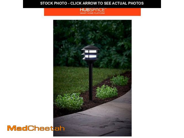 Lot 74-14410567 - Hampton Bay Lauderdale 70 Lumen Low Voltage Matte Black Color Changing LED 3-Tier Outdoor Landscape ...