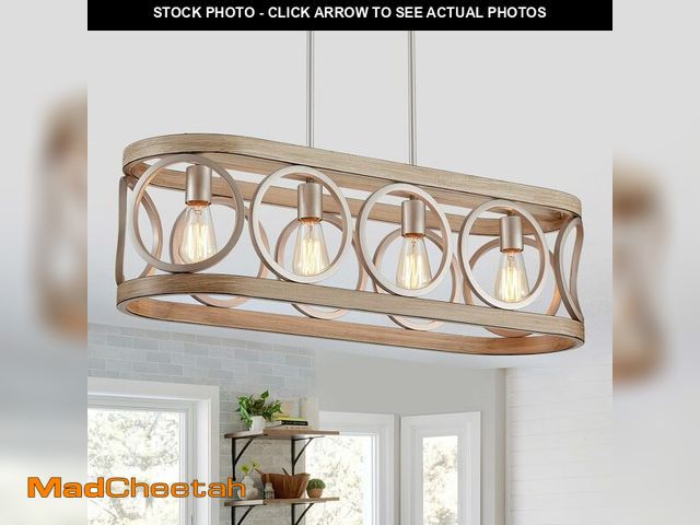 Lot 74-13697248 - XINGQI Kitchen Island Chandelier for Dining Room Modern Farmhouse Rectangle Pendant Lighting Fixture...