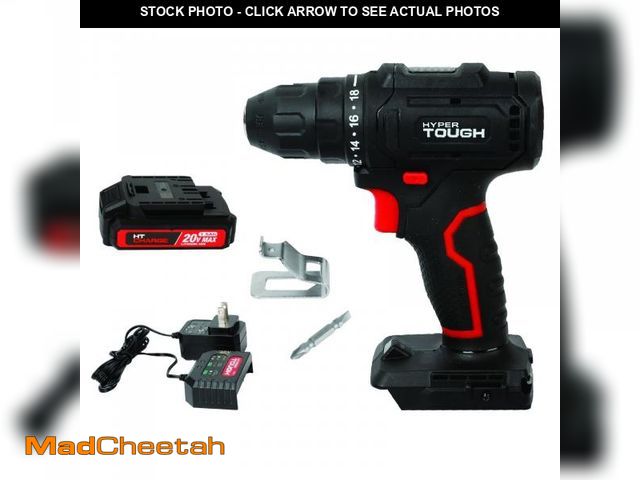 Lot 74-12425891 - Hyper Tough 20V Max Brushless Cordless Drill Driver with 1.5Ah Lithium-Ion Battery and Charger - UNU...