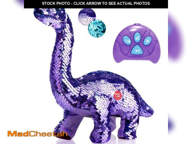Lot 74-12308958 - Koonie Sequins Dinosaur for Girls, 2 Year Old Girl Gifts, Purple Dinosaur Remote Control Reversible ...