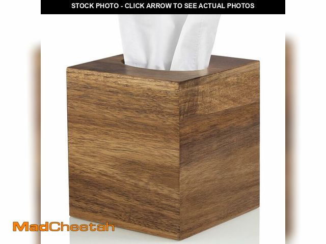Lot 74-13621766 - ALELION Tissue Box Cover Square - Acacia Wood Tissue Box Holder for Tabletop Night Stands Bathroom O...