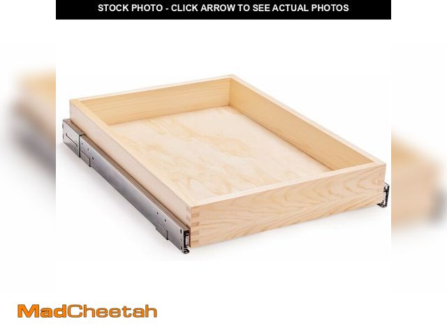 Lot 74-13710199 - Mulush 23Ã¢â¬ÂW x 21Ã¢â¬ÂD x 3Ã¢â¬ÂH Soft Close Slide Out Wood Drawer Organizer for Kitchen, B...