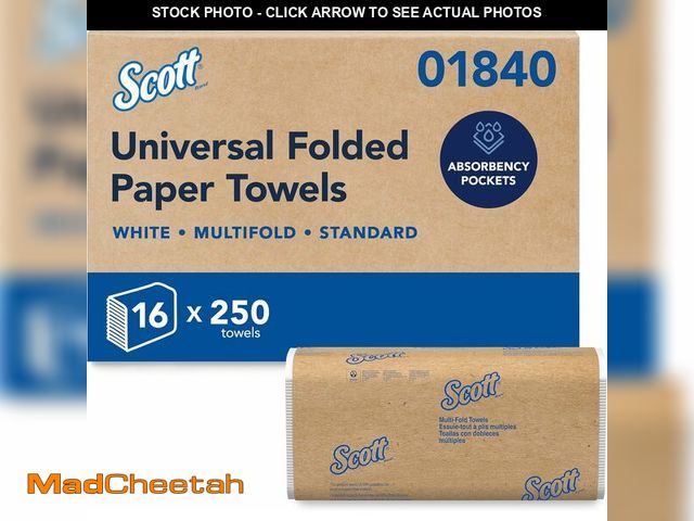 Lot 74-14251067 - Scott Professional Universal Multifold Paper Towels, Bulk (01840), Absorbency Pockets, 9.2" x 9.4" s...