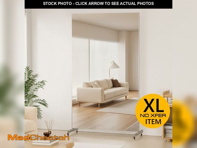 Lot 74-13788823 - BRIVUE 76" x 34" Full Length Standing Mirror on Wheels, Large Glassless Rolling Mirrors with Brakes,...