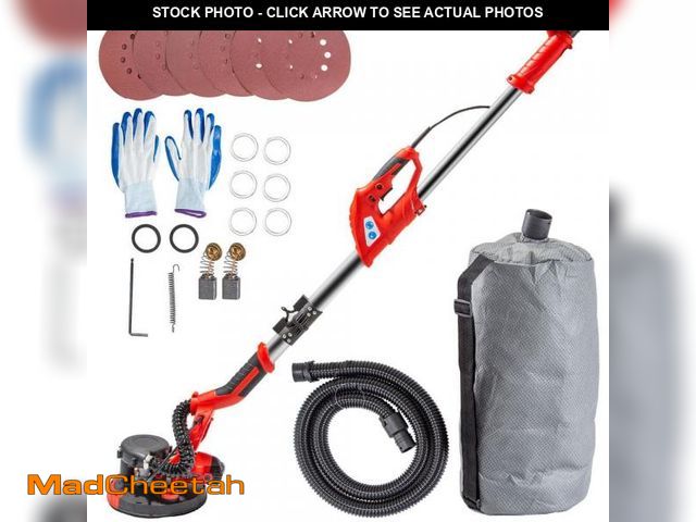 Lot 74-12365636 - (MISSING PADS,BAG,HOSE) VEVOR Drywall Sander 850-Watt Electric Sander Variable Speed 800-1750RPM Dry...