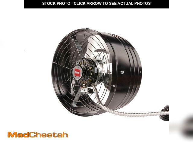 Lot 74-12683025 - Master Flow 1600 CFM Black EZ Cool Plug-In Gable Mount Attic Fan - USED