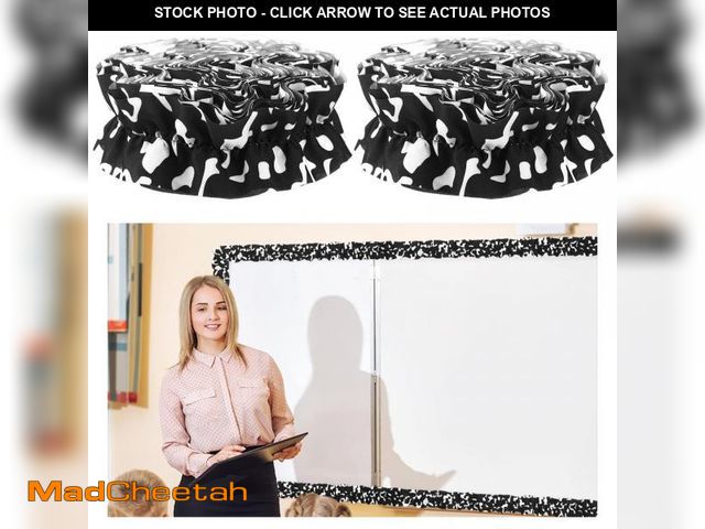 Lot 74-12313396 - Suncalla 2 Roll 66 ft Ruffled Bulletin Board Borders DIY Burlap Decorative Scalloped Classroom Borde...