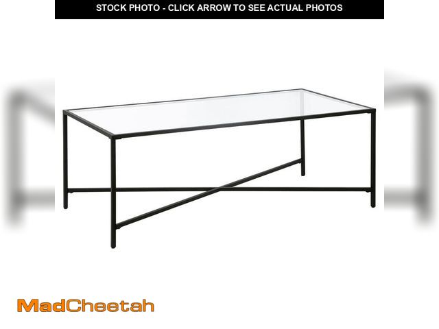 Lot 74-12778433 - Meyer&amp;Cross Henley 48 in. Blackened Bronze Rectangle Glass Top Coffee Table - UNUSED