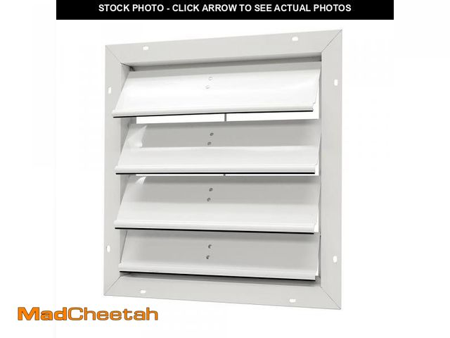 Lot 74-12532355 - Master Flow 19.25 in. x 19.25 in. Square White Aluminum Automatic Shutter Gable Louver Vent - UNUSED
