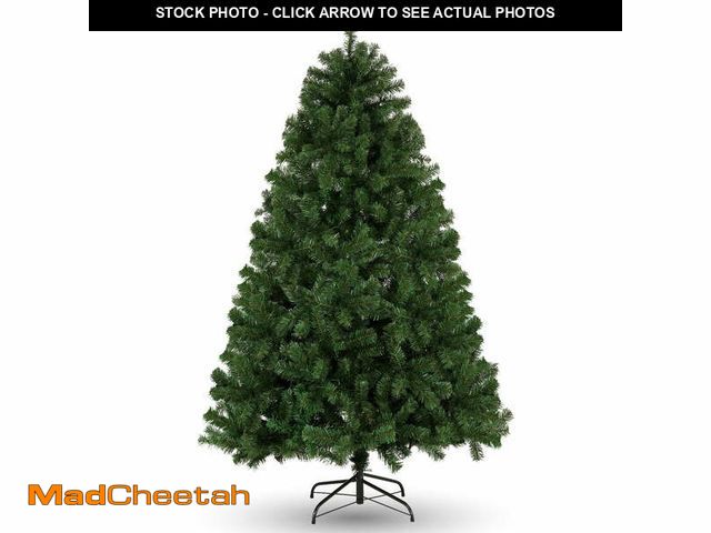 Lot 74-13054444 - Funcid 6ft Green Artificial Christmas Tree, Hinged Spruce Full Tree with 1477 Branch Tips, Foldable ...