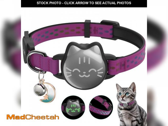 Lot 74-12315048 - Waterproof Airtag Cat Collar, Breakaway Cat Airtag Collar with Luminous &amp; Reflective Pattern Str...